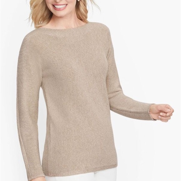 Talbots Sweaters - Talbots Bateau Neck Dolman Sleeve Shimmer Sweater, Wool Blend